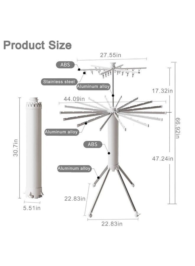 Trendy clothes drying rack Freestanding clothes drying rack Portable and foldable clothes drying rack Space-saving laundry drying rack Foldable clothes drying rack for use on the floor, balcony, bedroom, or in the house - Image 3